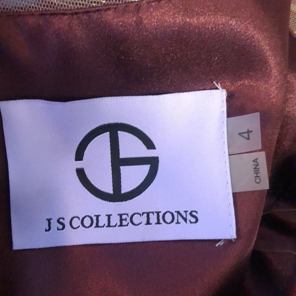 JS Collection Sequin Floral Beaded Satin Chiffon Fairy Maxi Dress Size 4 - Picture 8 of 10